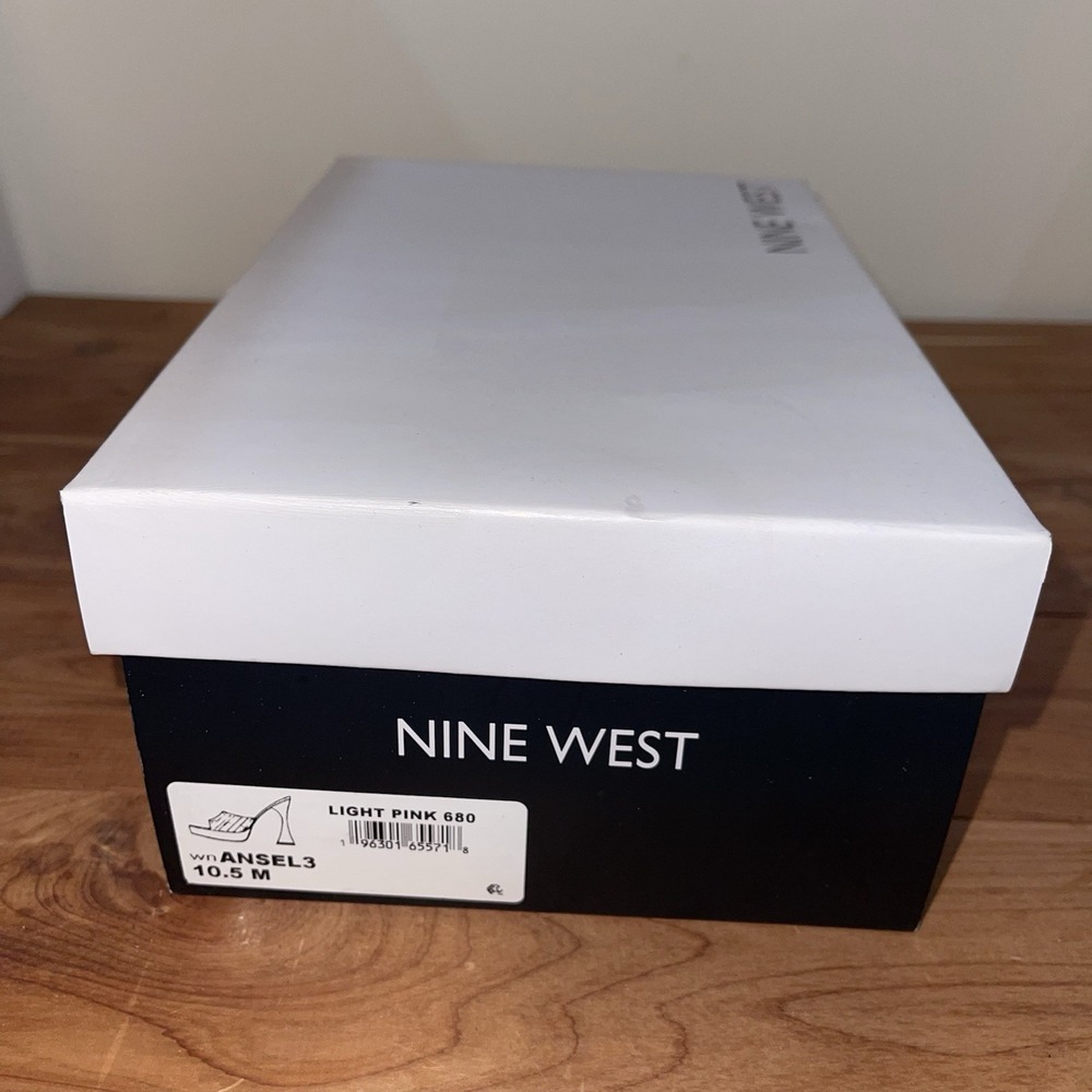 NIB Nine West PLATFORM Warm Blush Pink Ansel Faux Leather Clear Mules 10.5 - Picture 9 of 9